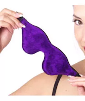 Strict Leather Purple Fur Lined Blindfold