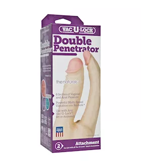 Natural Double Penetrator Vac-u-lock Dildo