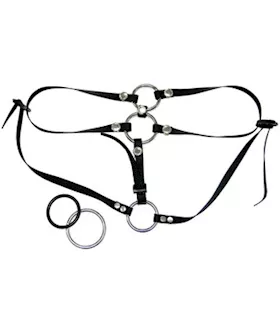 Tag Team Harness With 6 Inch Dildo