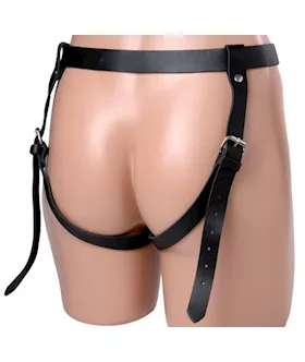 Strict Leather Strap-on With Vibrating Bullet Slot