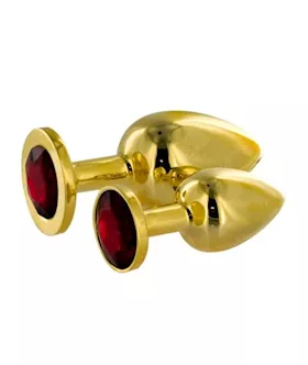 Gold Butt Plug With Ruby Gem