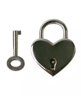 Heart Shaped Nickle Polished Padlock