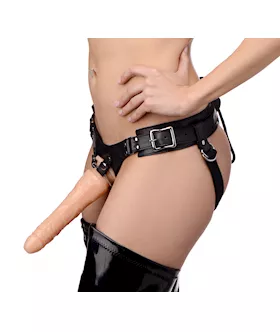 Leather Corset Back Strap On Dildo Harness