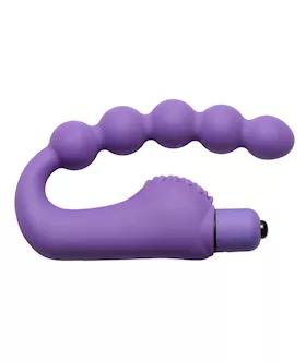 Silicone Beaded G-spot Vibe With Clit Stimulator