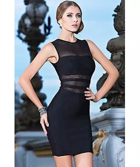 Black Elegant Femme Fatale Bandage Dress