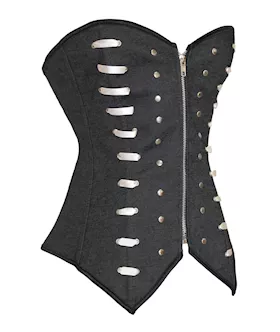 Black Military Corset With Ribbon Detail