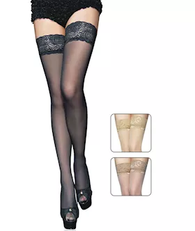Black Sheer Thigh High