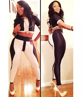 Black White Stylish Bandage Bodycon Pant Set