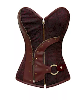 Brown Brocade Steampunk Corset