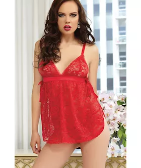 Cupids Bows Babydoll And Thong