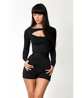 Distinctive Black And White Fashion Club Party Jumpsuit