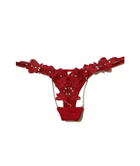 Fun And Flirty Flower Detailed Thong