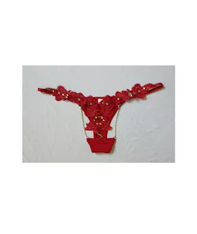 Fun And Flirty Flower Detailed Thong
