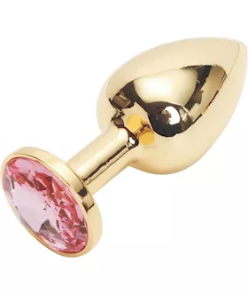 Jewelled Butt Plug- Large Gold