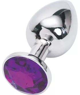 Jewelled Butt Plug- Small Silver
