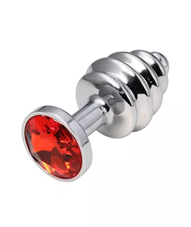 Ribbed Butt Plug With Jewel