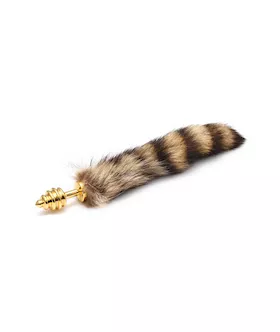 Ribbed Fox Tail Butt Plug