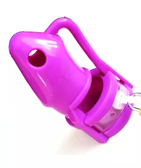 Silicone Male Chastity Device Purple