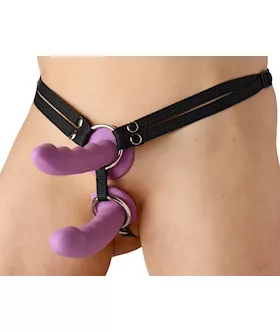 Dual Penetration Harness Kit With 2 Silicone Dildos