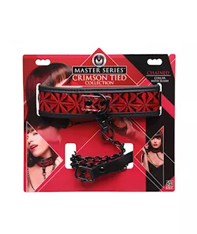 Crimson Tied Collar With Leash