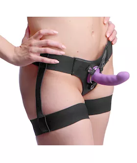 Bardot Garter Belt Strap On Harness With Silicone G-spot Dildo