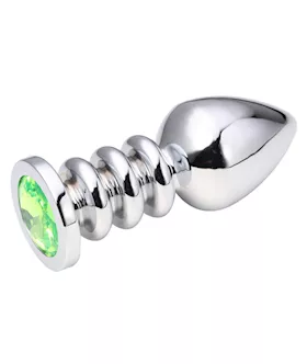 Ridged Jewelled Butt Plug