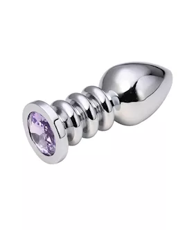 Ridged Jewelled Butt Plug