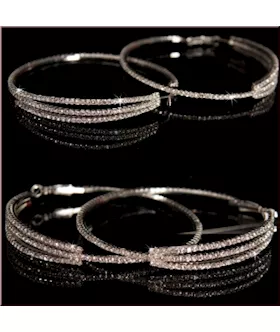 Precious Ear-creoles With Sparking Rhinestones
