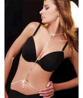 Heart Rhinestone Choker Tie & Belt