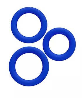 Simply Silicone Cock Ring Trio Midnight Blue
