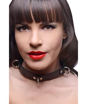 Slim Adjustable Snap Collar With D-rings