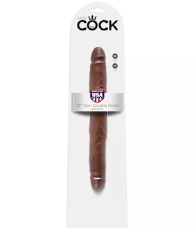 King Cock 12 Inch Slim Double Dildo Brown