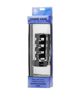 Power Cage Silicone E-stim Cock And Ball Sheath