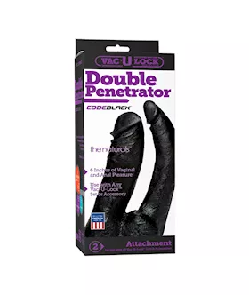 Vac-u-lock Code Black Double Penetrator Dildo The Naturals