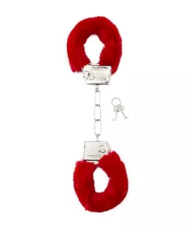 Shots Toys Furry Handcuffs Red