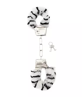 Shots Toys Furry Handcuffs Zebra
