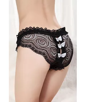 Sexy Lacy Panty With Satin Bows