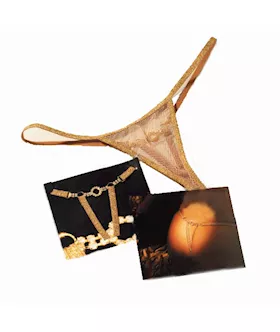 Gold Mesh & Rhinestones Thong