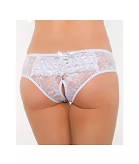White Open Crotch Boyshort