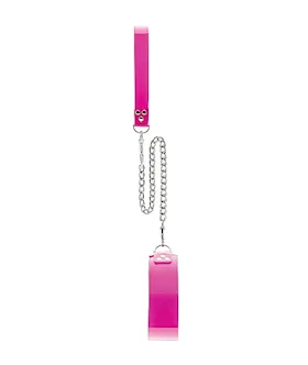 Pink Translucent Slave Collar With Velcro
