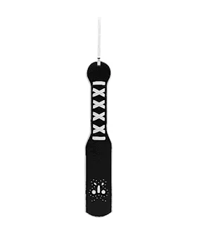 Black Leather Paddle With White Stitching