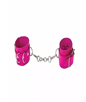Leather Cuffs Pink