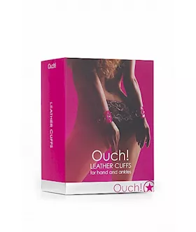 Leather Cuffs Pink