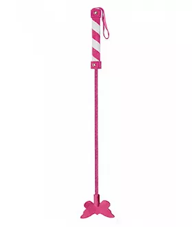 Butterfly Crop Suede Pink White
