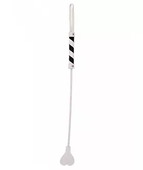 Heart Tipped Crop Suede White Black
