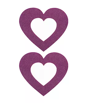 Nipple Sticker Open Hearts Purple