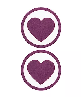 Nipple Sticker Round Hearts Purple