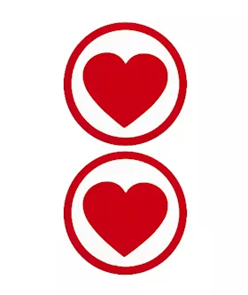 Nipple Sticker Round Hearts Red