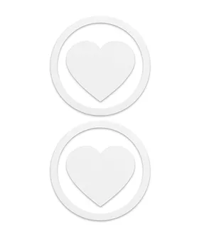Nipple Sticker Round Hearts White