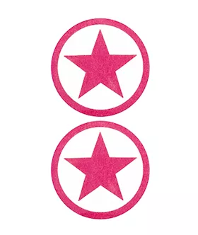 Nipple Sticker Round Stars Pink